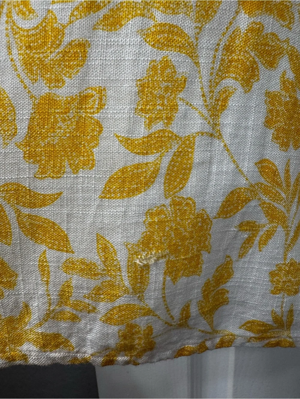 LC Lauren Conrad White Yellow Floral Puff Sleeve Square Neckline Mini Dress 2XL